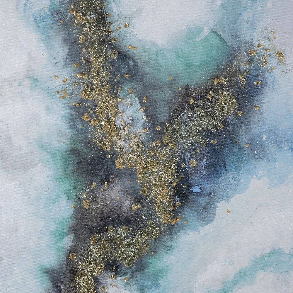 Elongated Modern Abstract Oil Painting, Rectangle Framed Wall Art (Set of 2) - Multicolor