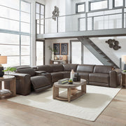 Liberty Furniture Deacon - 6 Piece Sectional - Boston Charcoal Leather | Meri Furniture