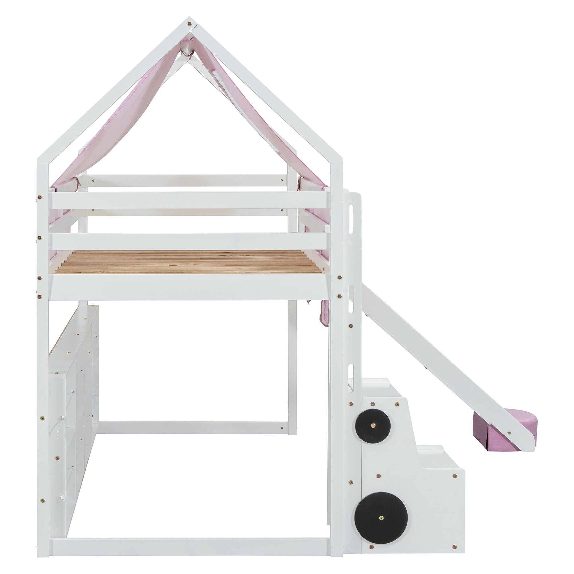 Loft Bed With House Shaped Frame And Tent