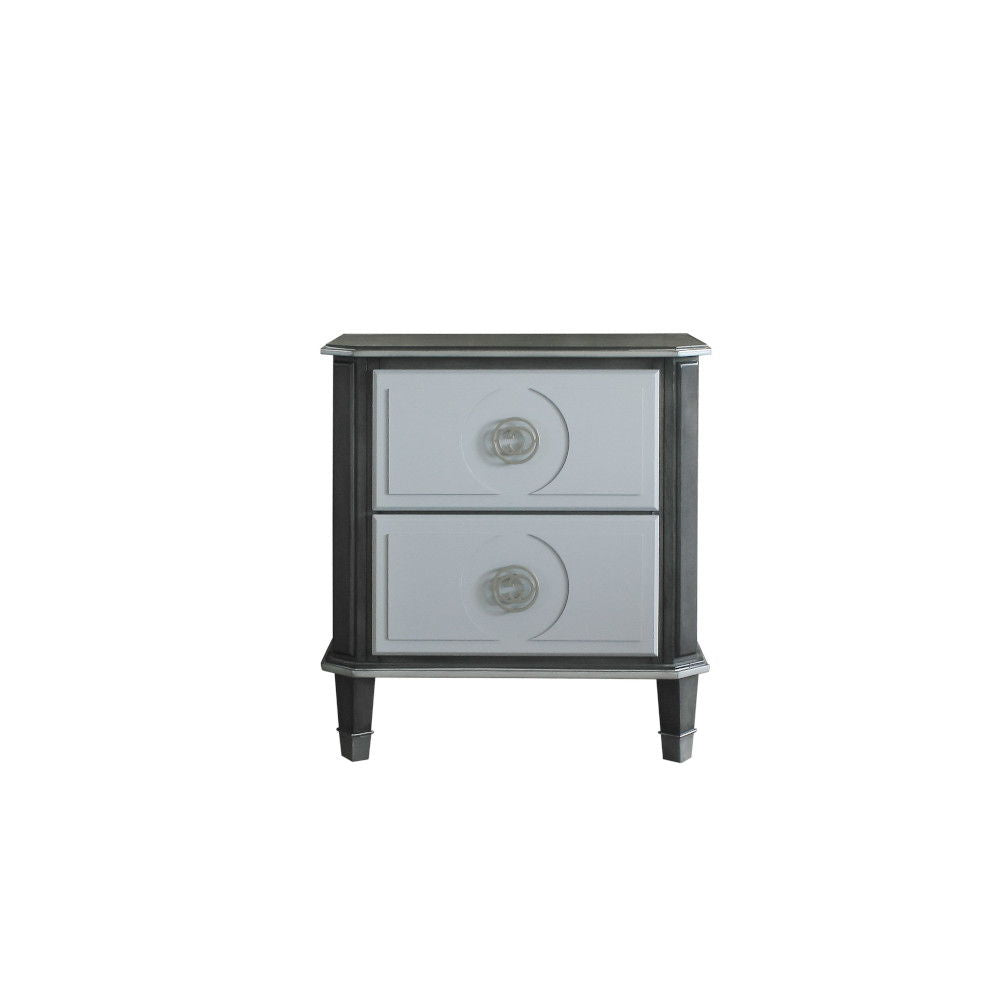 ACME House - Beatrice Nightstand - Charcoal & Light Gray Finish | Meri Furniture