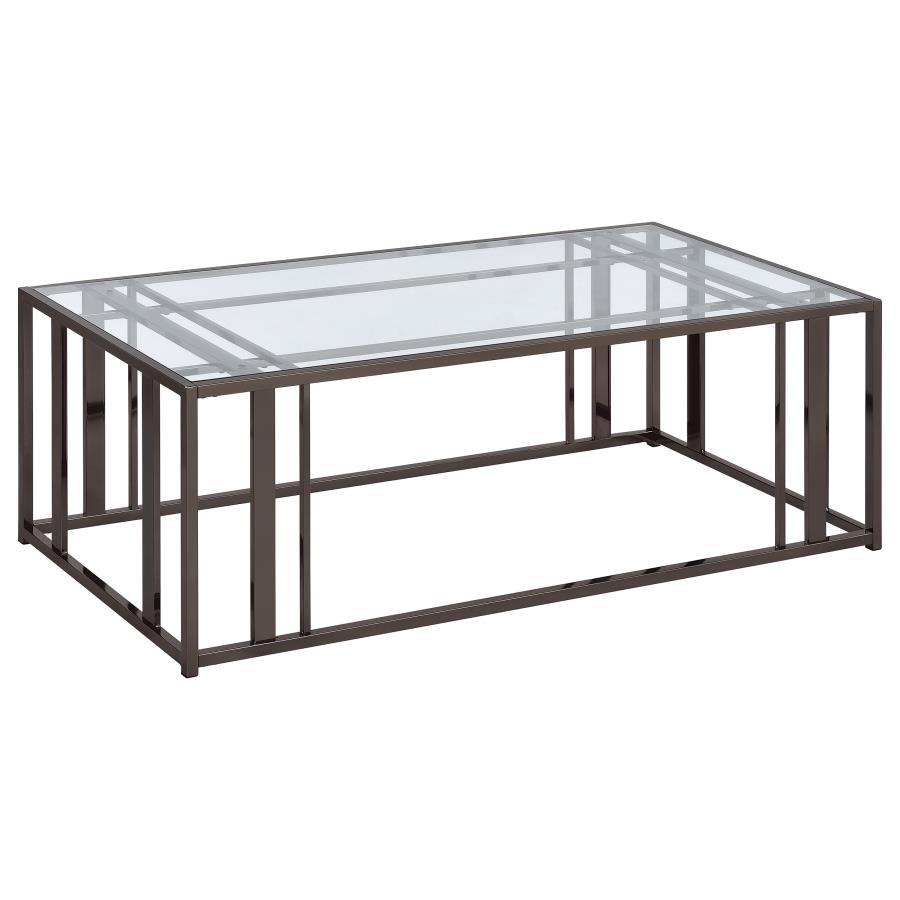 Coaster Fine Furniture Adri - Rectangular Glass Top Coffee Table | Meri Furniture