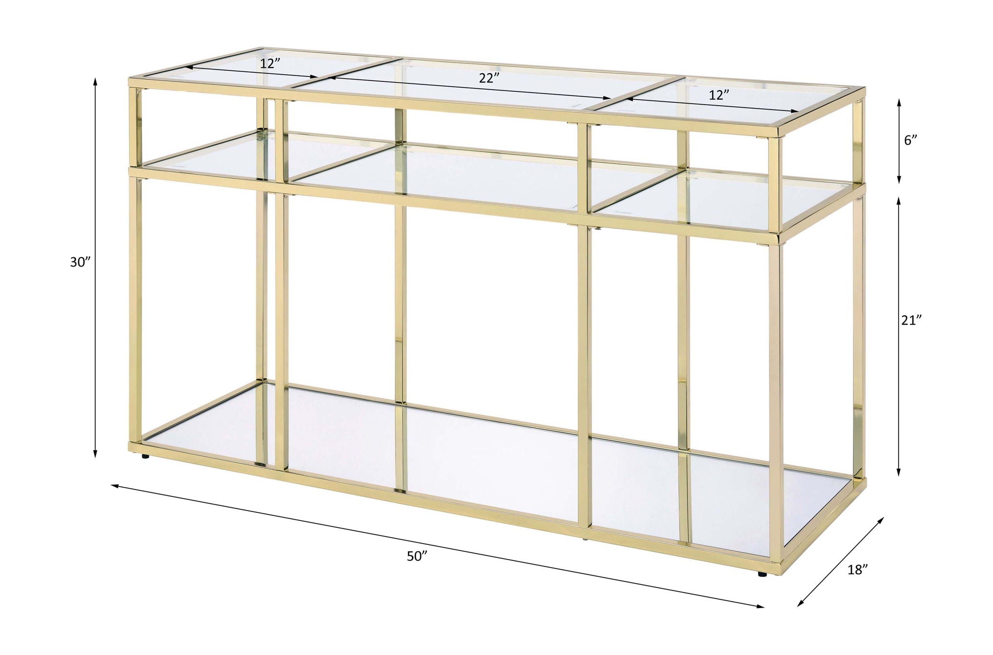 Uchenna - Sofa Table - Clear Glass & Gold