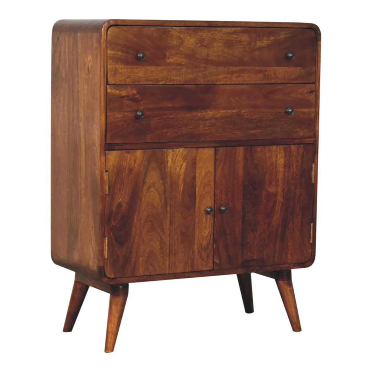 Curved Nordic Charm Cabinet - Brown