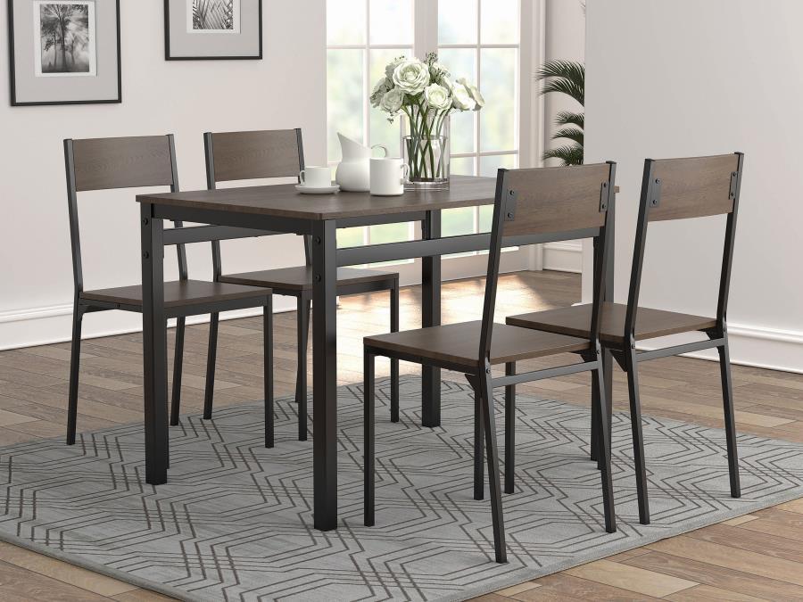 Coaster Fine Furniture Lana - 5 Piece Rectangular Dining Set - Dark Brown And Black | Meri Furniture