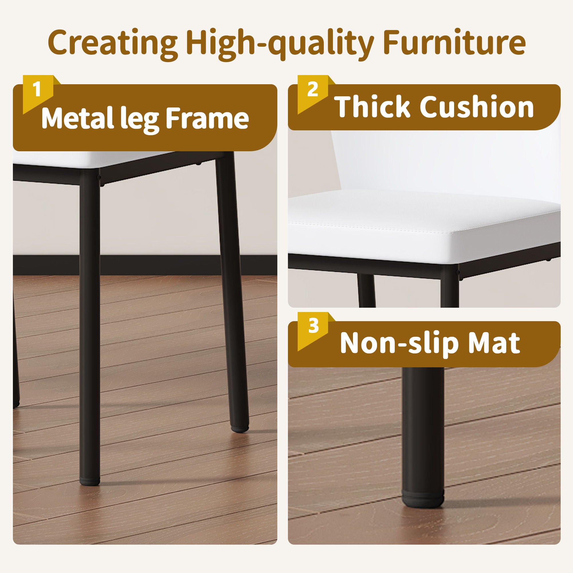 Luxury Simple Chair With Metal Leg