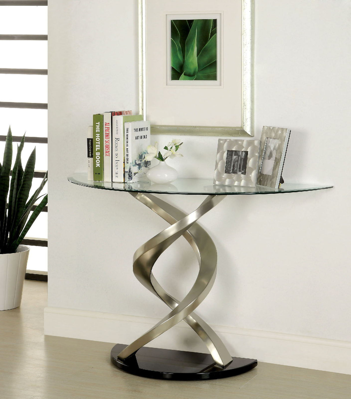 Nova - Sofa Table - Satin Plated / Black