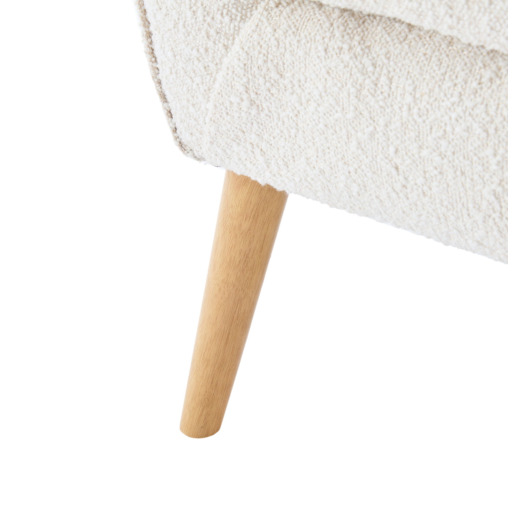 Ergonomic Accent Chair With Button Tufted Design And Rubber Wood Legs - Almond