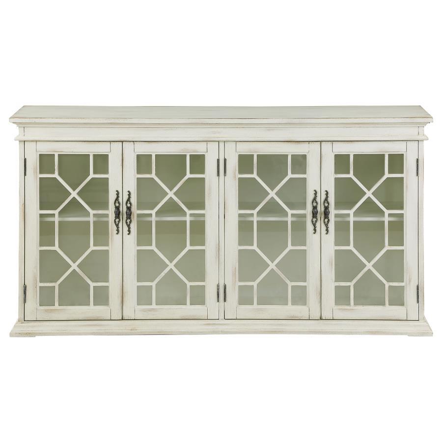Coaster Fine Furniture Kiara - 4-Door Wood Lattice Storage Accent Cabinet | Meri Furniture