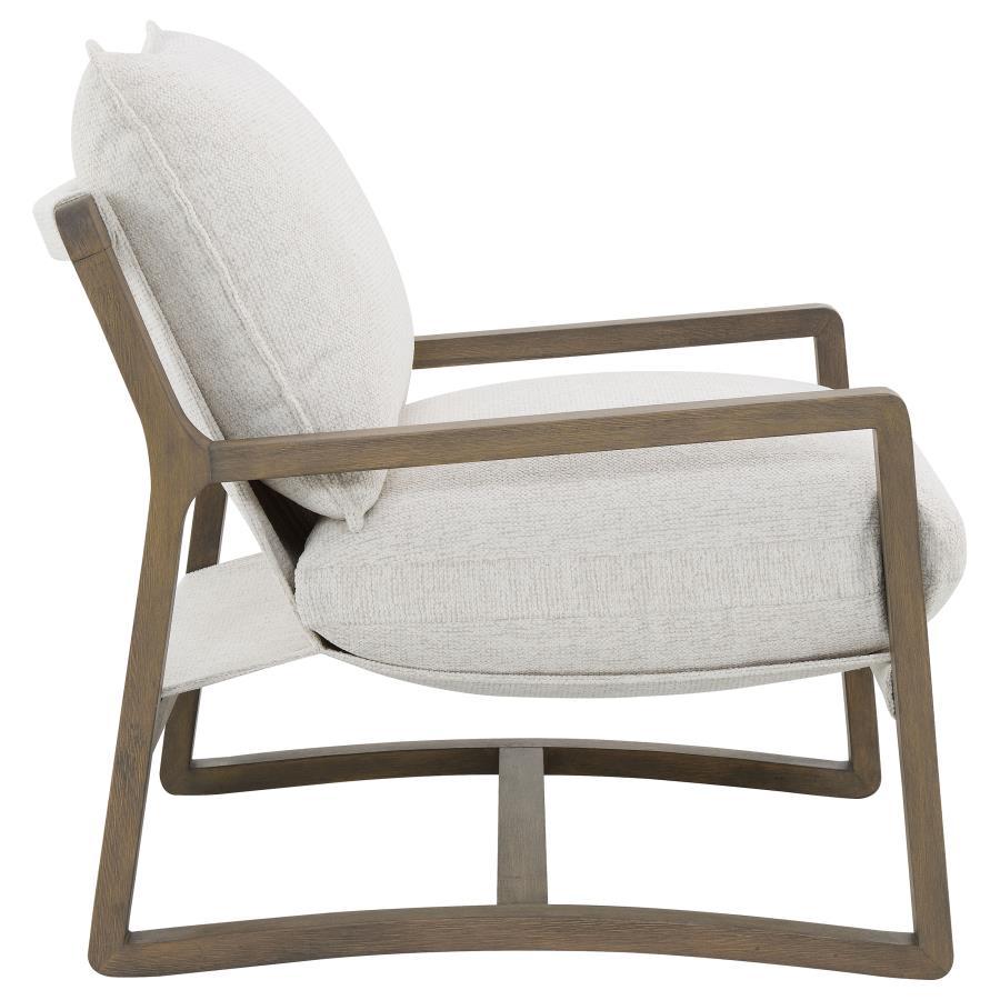 Geneva - Boucle Upholstered Wood Arm Accent Chair - Sand