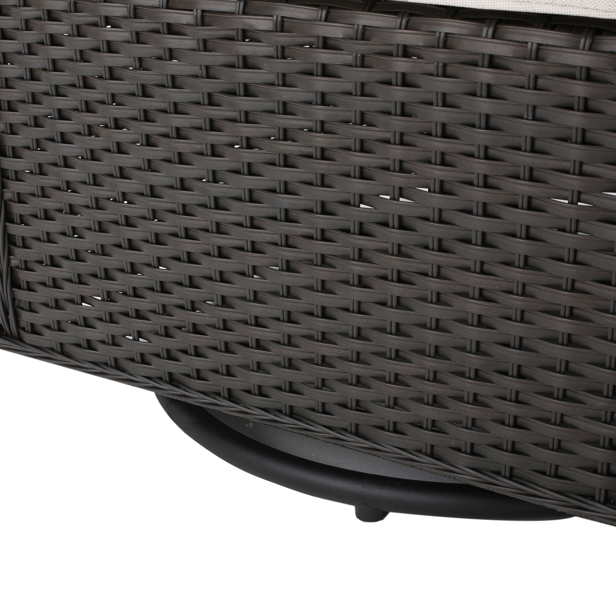 Amaya - Outdoor Swivel Rocker Chair With Water Resistant Cushions - Brown / Beige