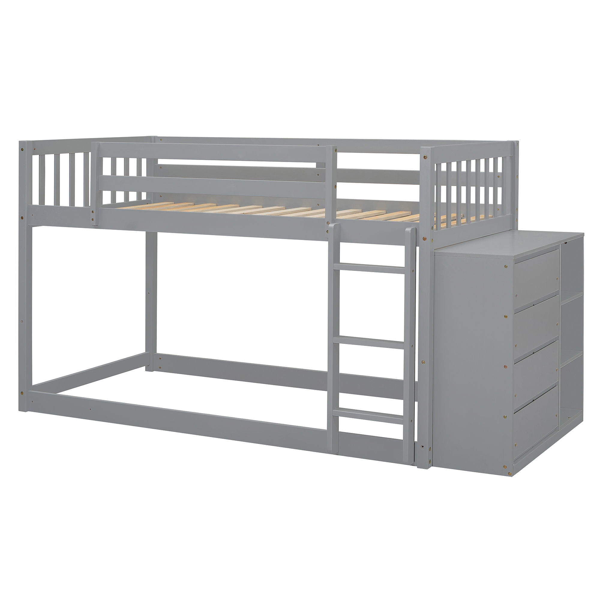 Bunk Bed With 4 Drawers And 3 Shelves