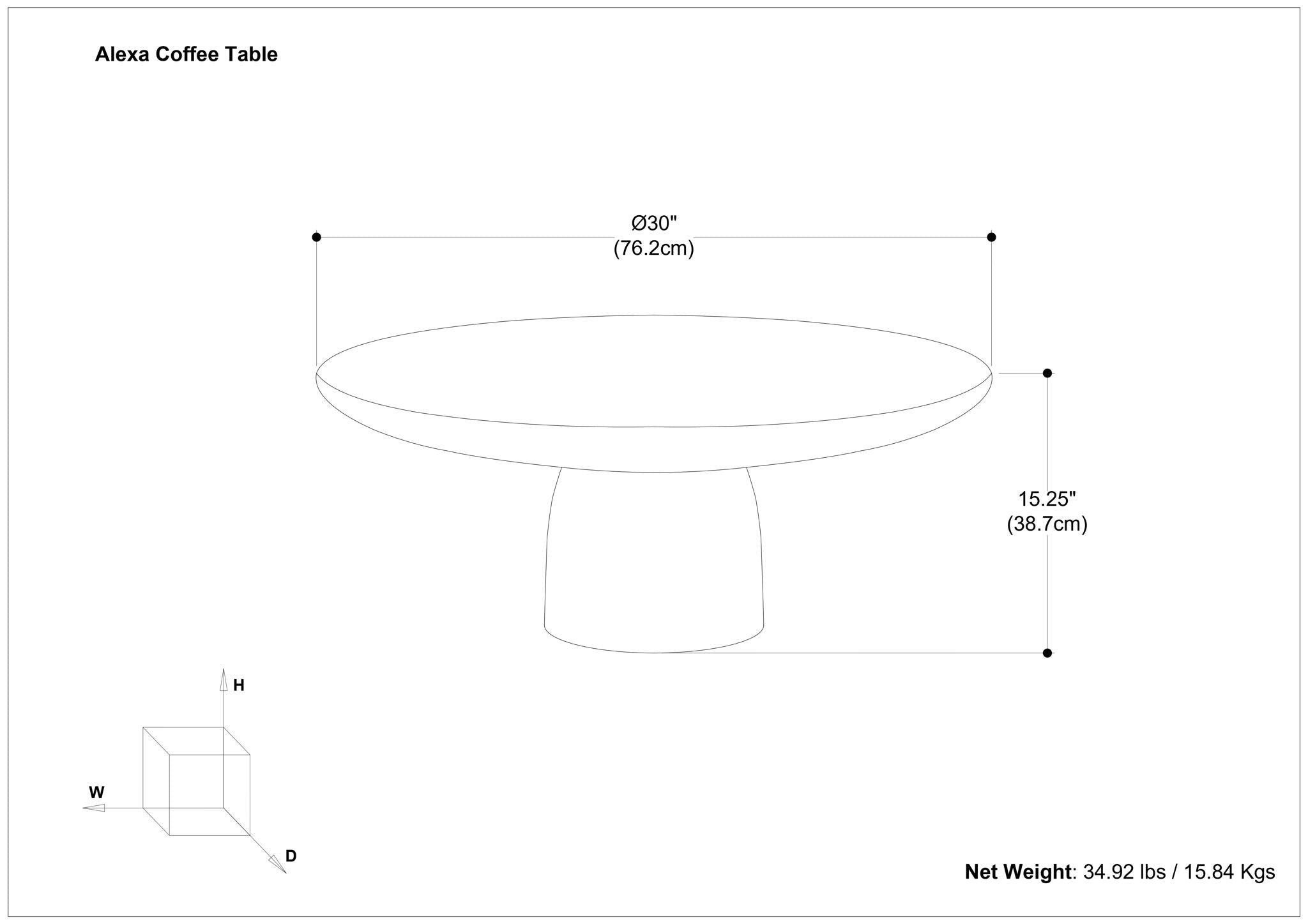 Alexa - Cast Aluminum Coffee Table - Black
