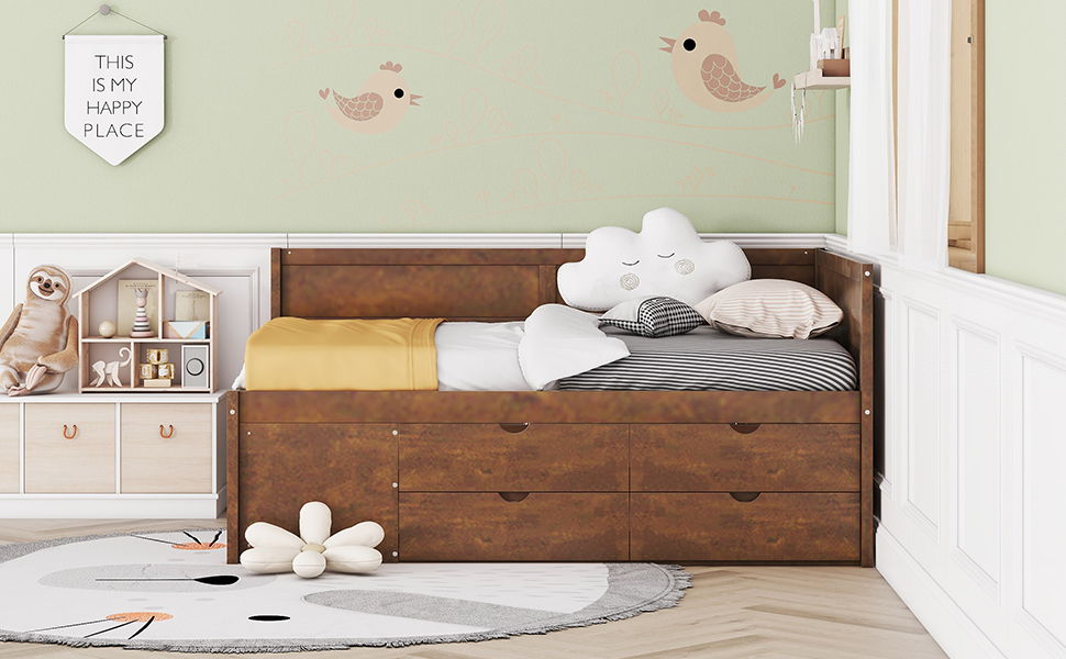 Daybed With Drawers And Shelves