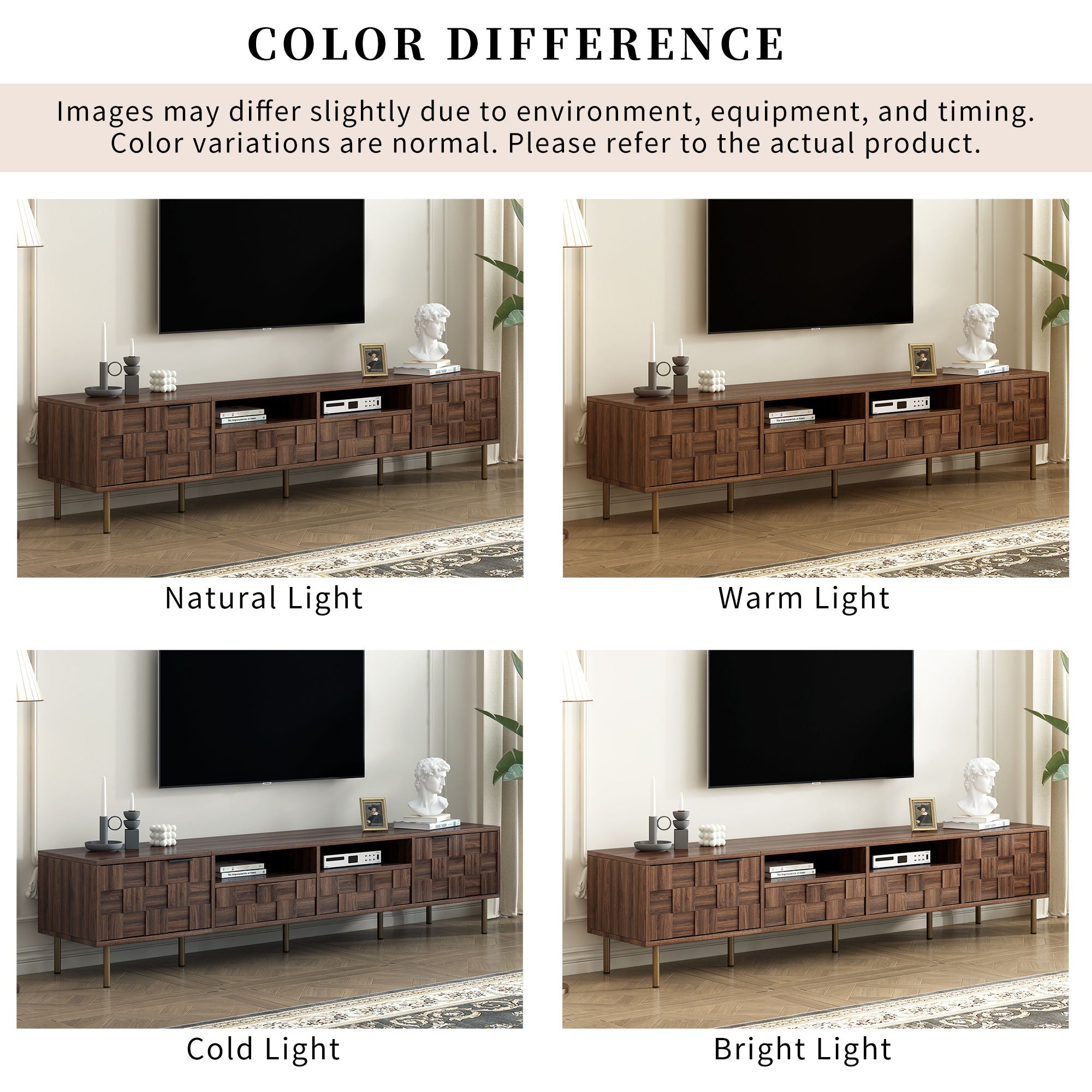 Mid Century TV Stand With 2 Drawers, Media Console Table For Tvs Up To 85'', Entertainment Center With Storage For Living Room - Dark Brown