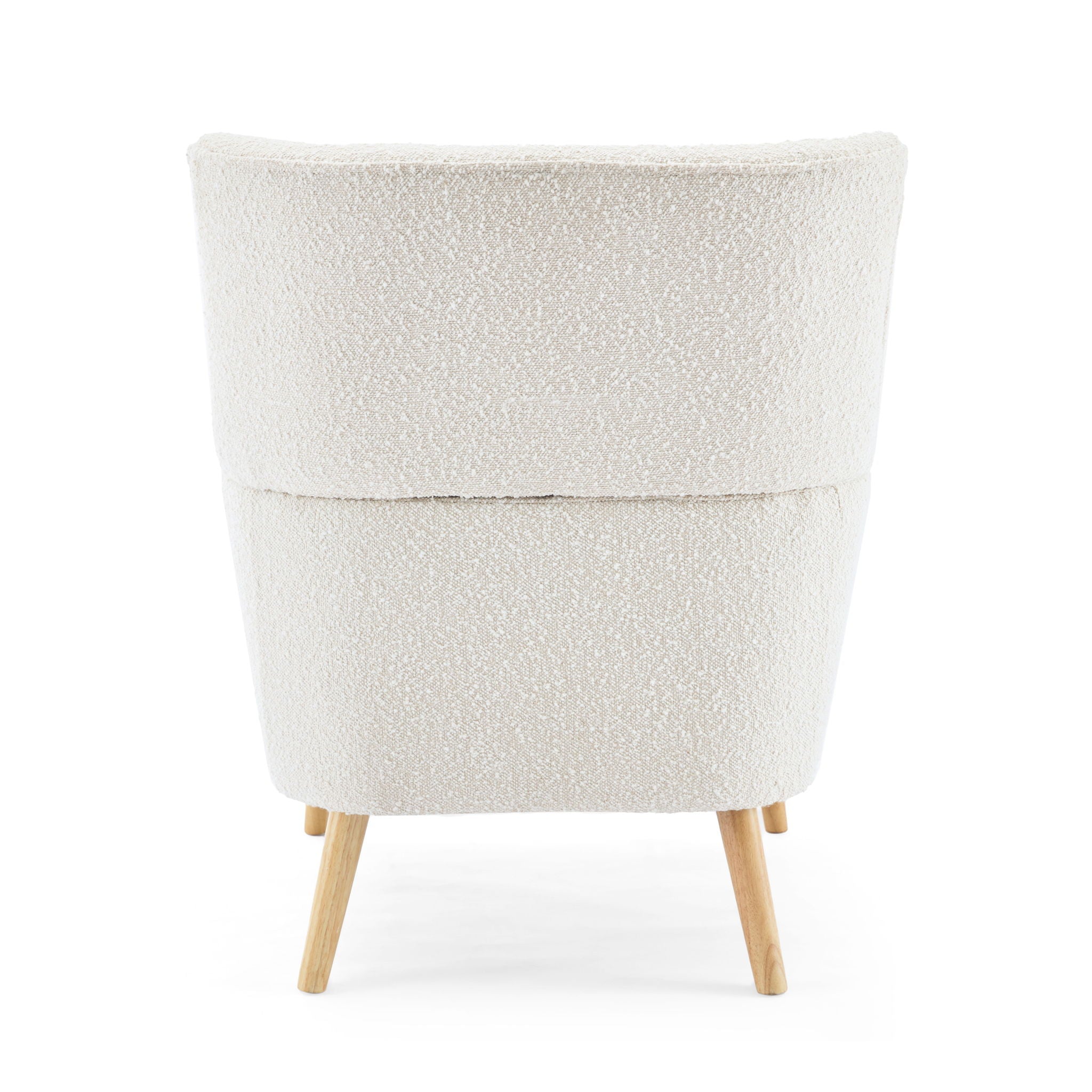 Ergonomic Accent Chair With Button Tufted Design And Rubber Wood Legs - Almond