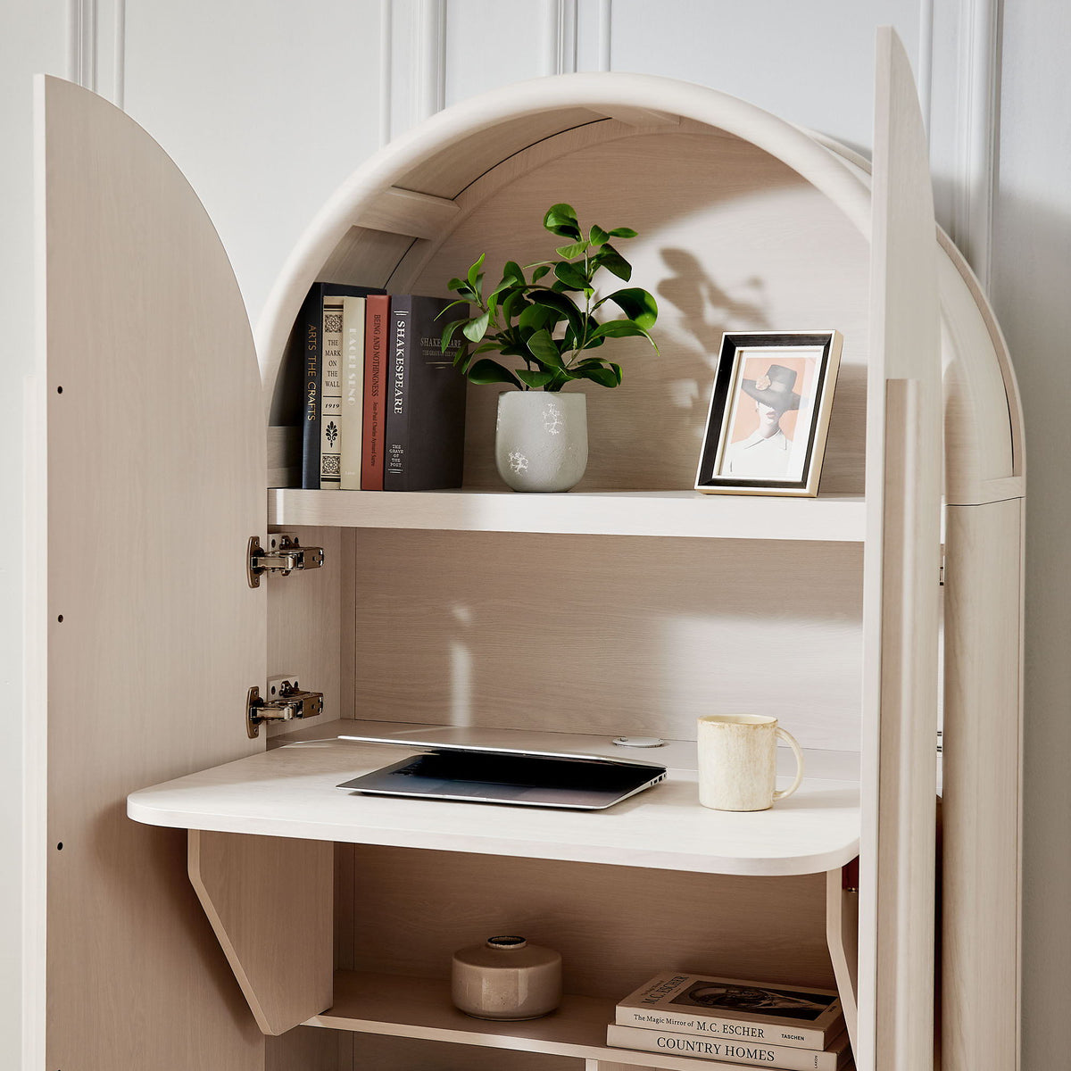 Bellamy Arched Fold-Out Desk Cabinet by Modway