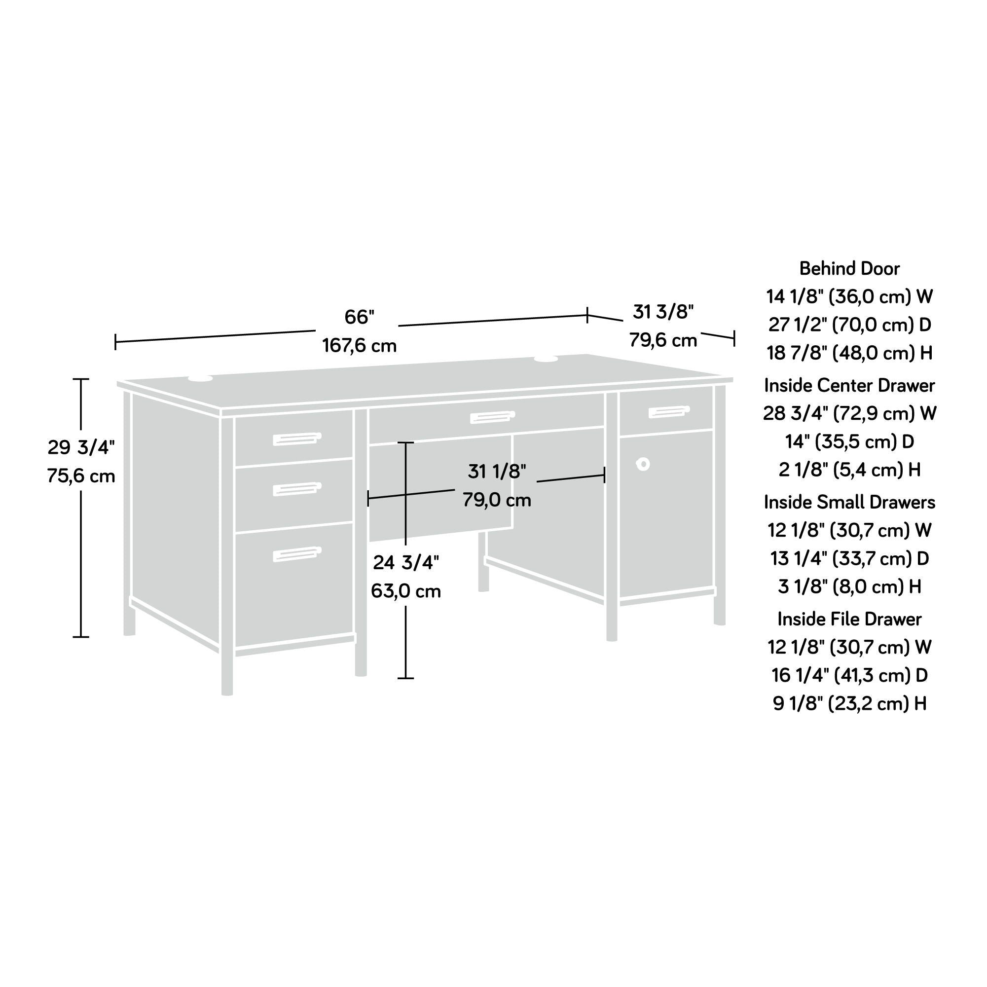 Executive Desk with Storage in Natural Maple