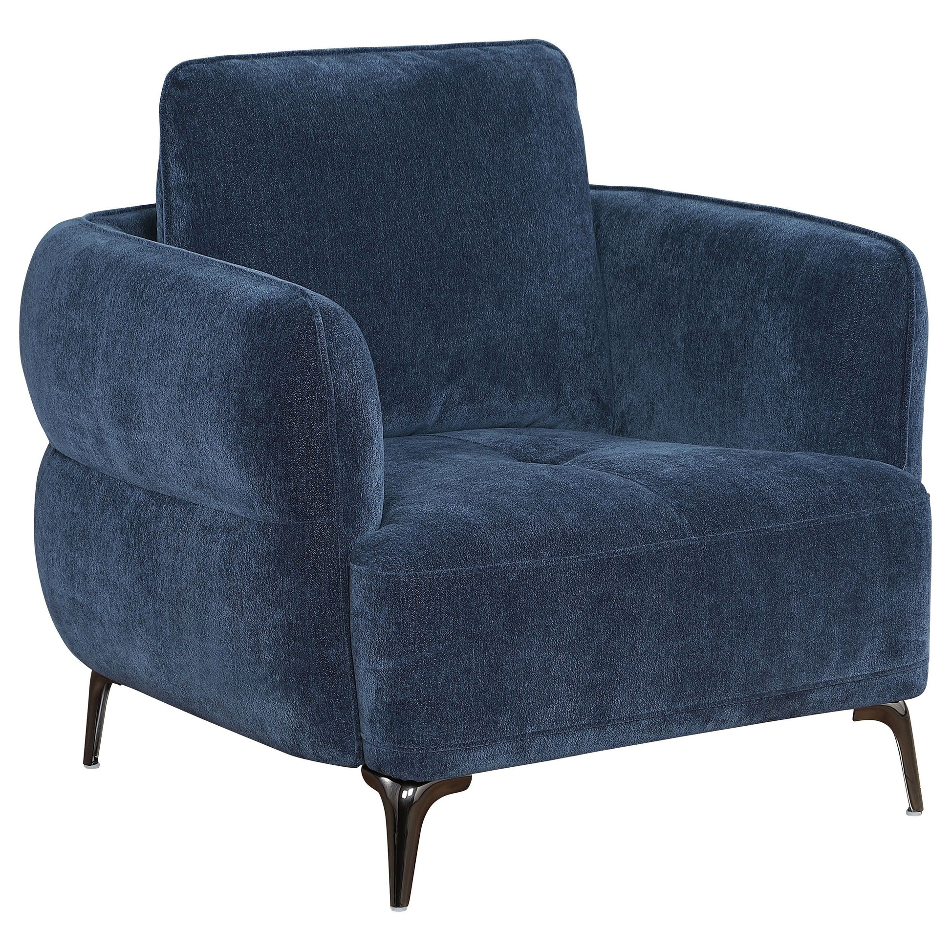 Coaster Fine Furniture Lively - Chenille Upholstered Modern Track Arm Chair - Blue | Meri Furniture