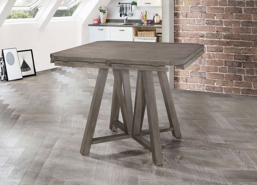 Coaster Fine Furniture Athens - Round Drop Leaf Counter Dining Table - Gray | Meri Furniture
