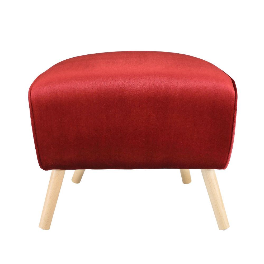 ACME Aisling - Ottoman - Red Velvet | Meri Furniture