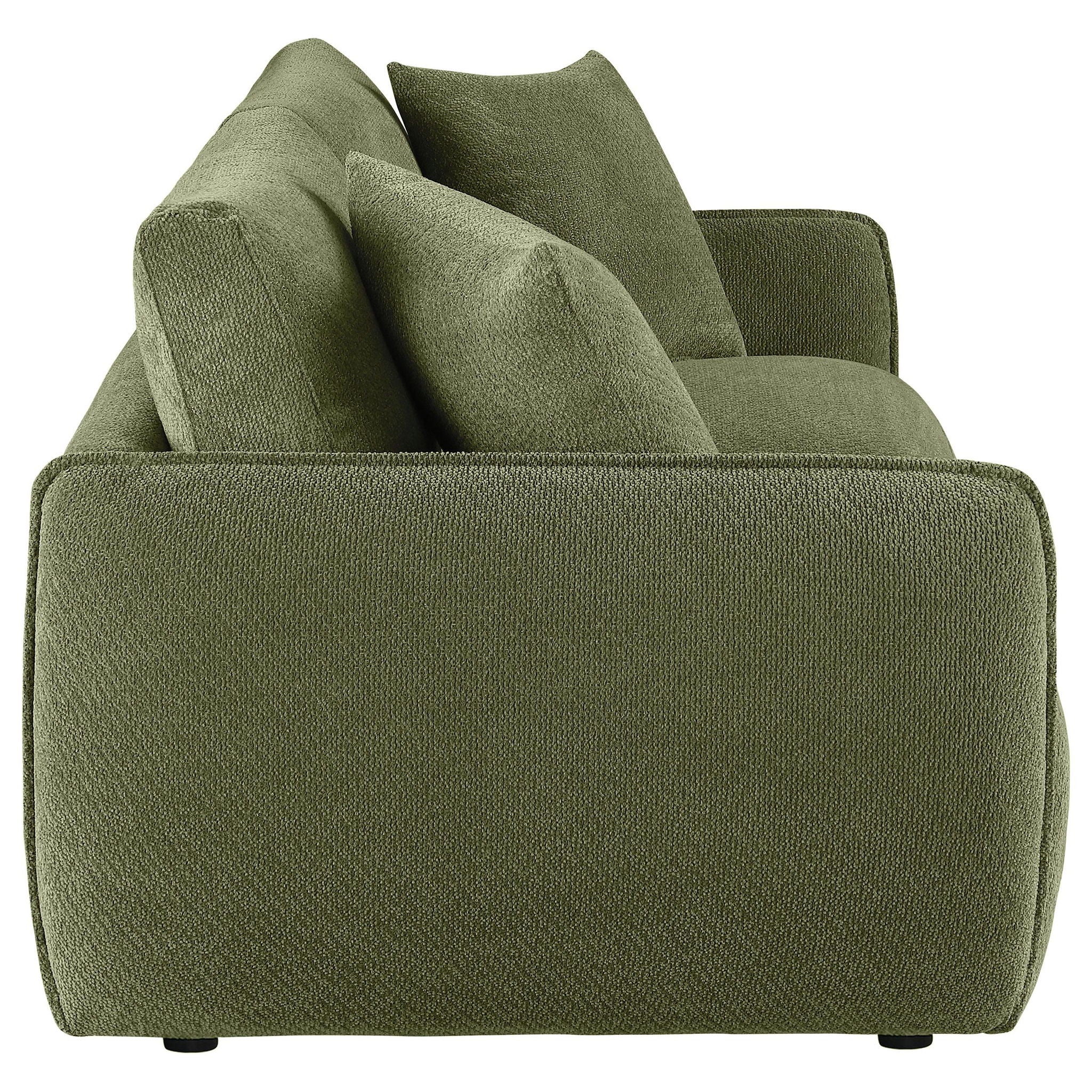 Elysia Chenille Upholstered Modular Lounge Loveseat Green