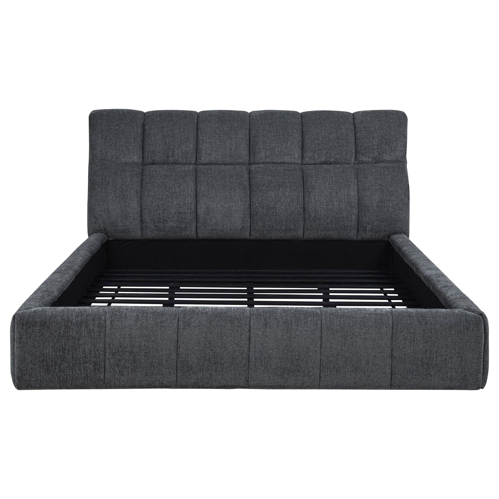 Nollet 48-inch Upholstered California King Platform Bed Grey