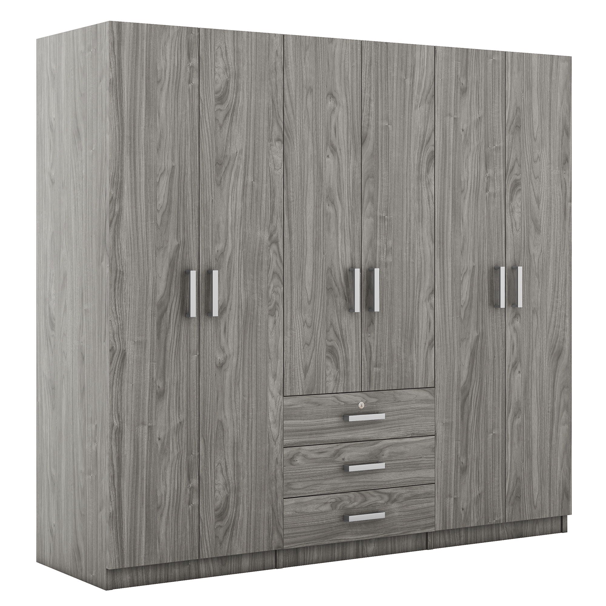 6 Doors Wardrobe Storage For Bedroom, With Big Drawers
