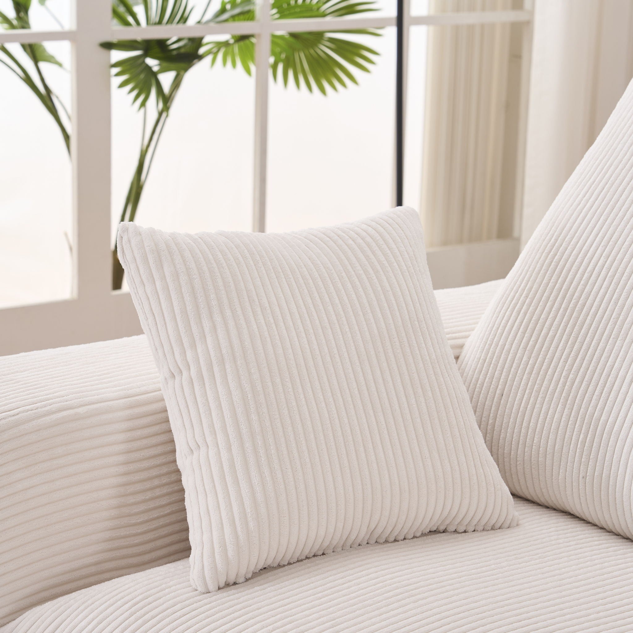 Modular Sectional Sofa With Extra Wide Cushion, USB / Type C Charger, Petal Armrest