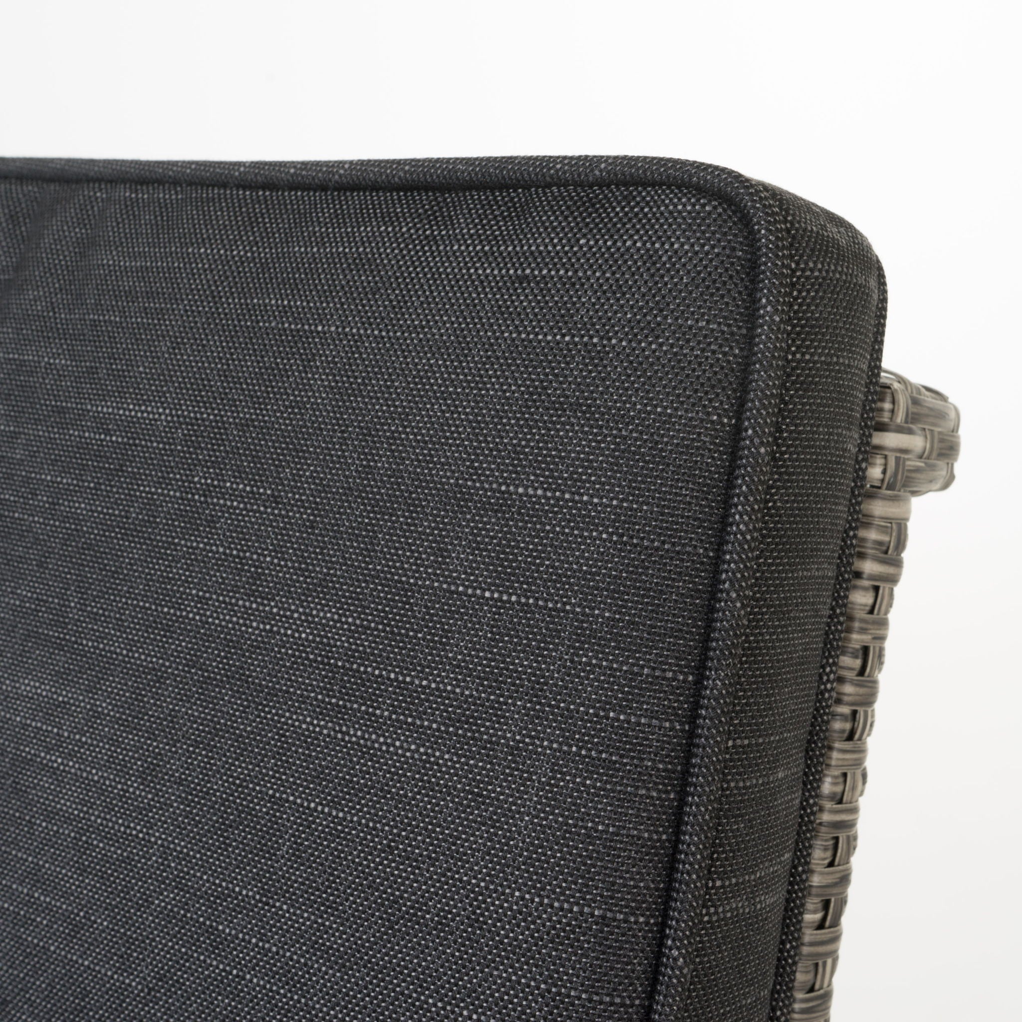 Outdoor Rattan Swivel Barstool With Water Resistant Cushion - Mixed Black / Dark Gray