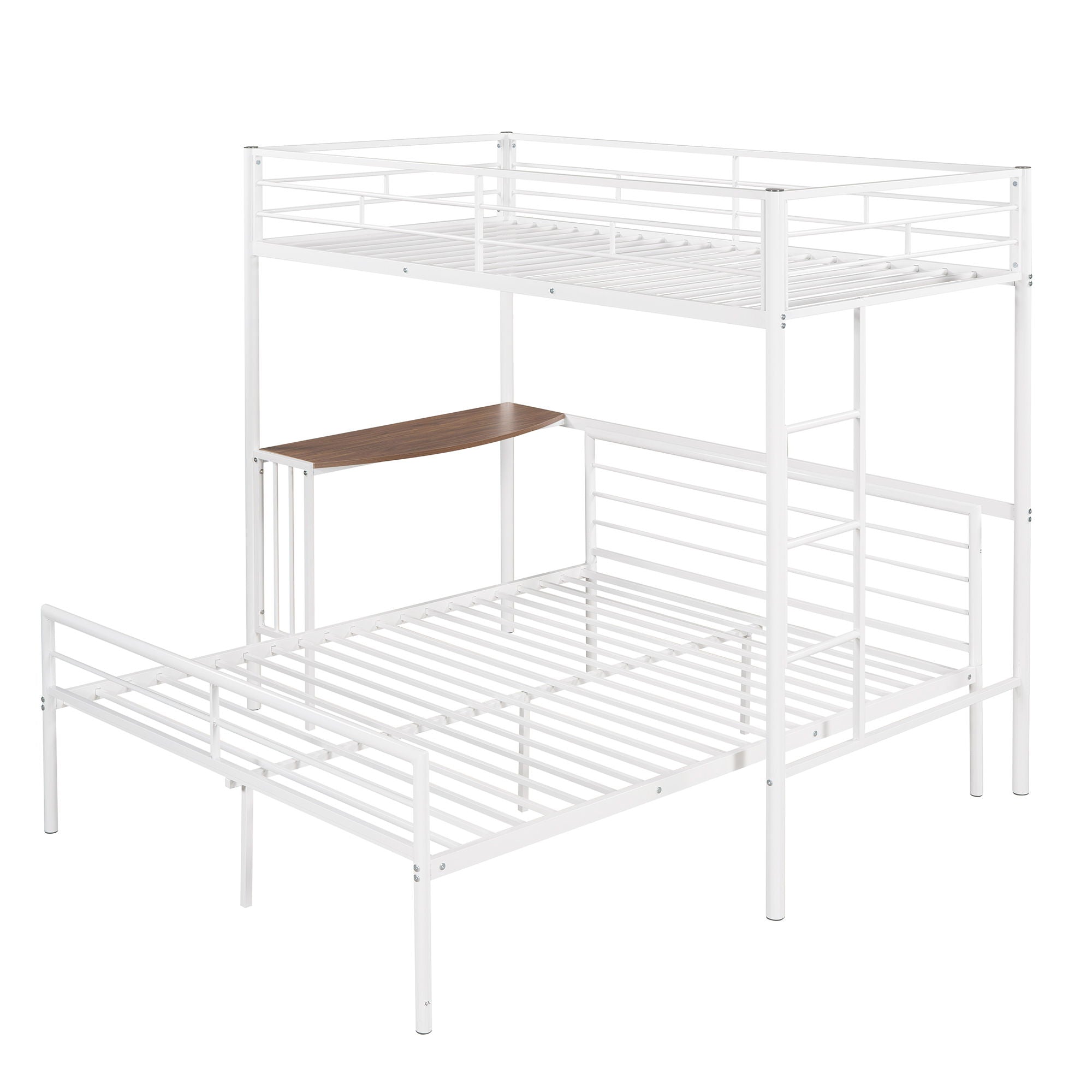 Bunk Bed With Desk, Ladder And Quality Slats For Bedroom
