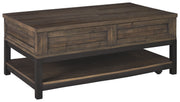 Ashley Furniture Johurst - Grayish Brown - Lift Top Cocktail Table | Meri Furniture