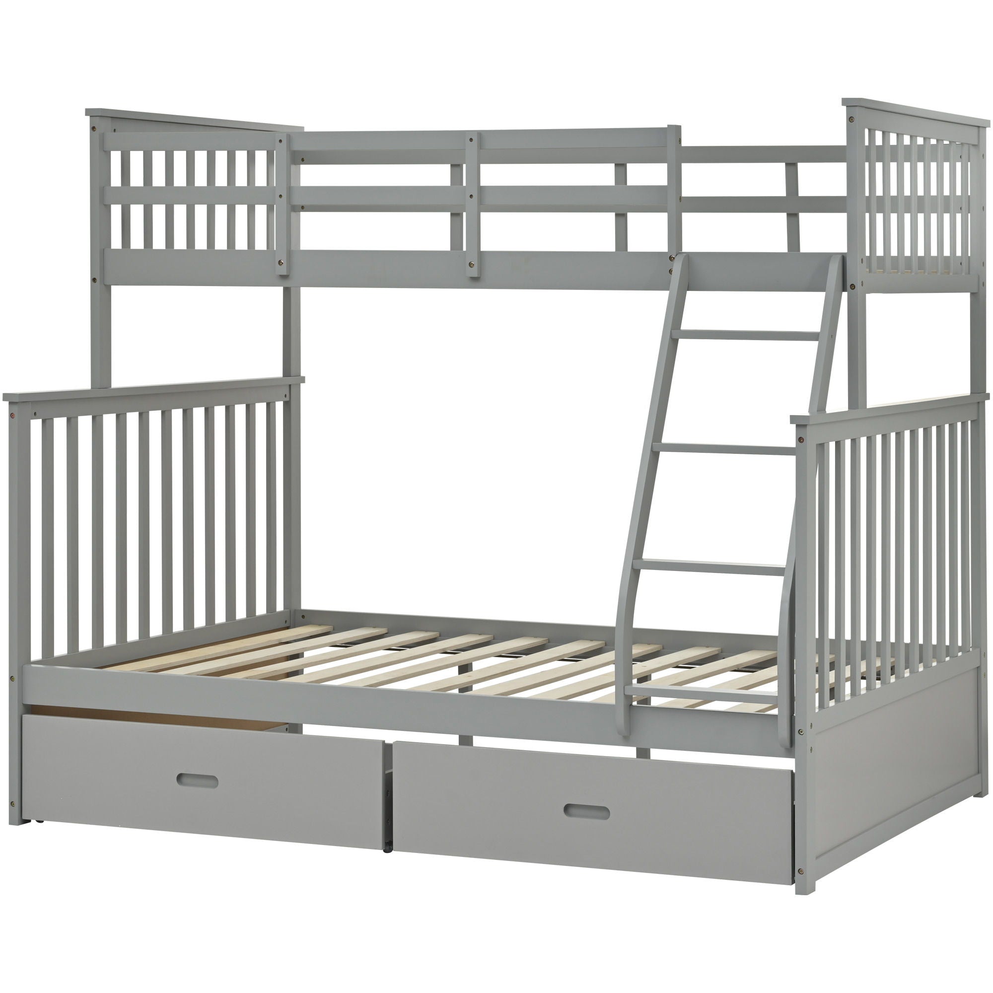 Bunk Bed With Ladder, And Safety Guard Rails
