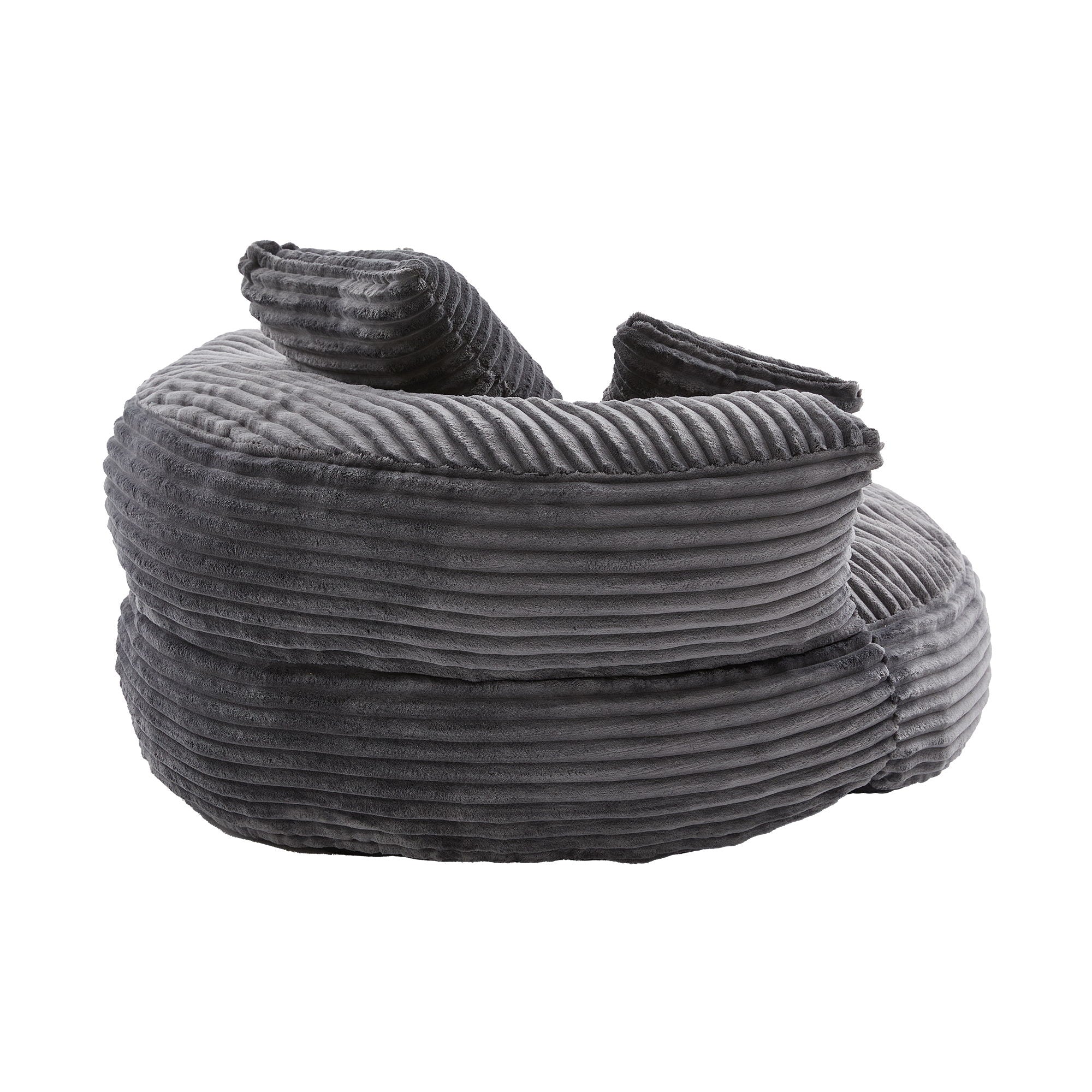 Oversized Bean Bag Chair With 3 Pillows & Armrest - Dark Gray