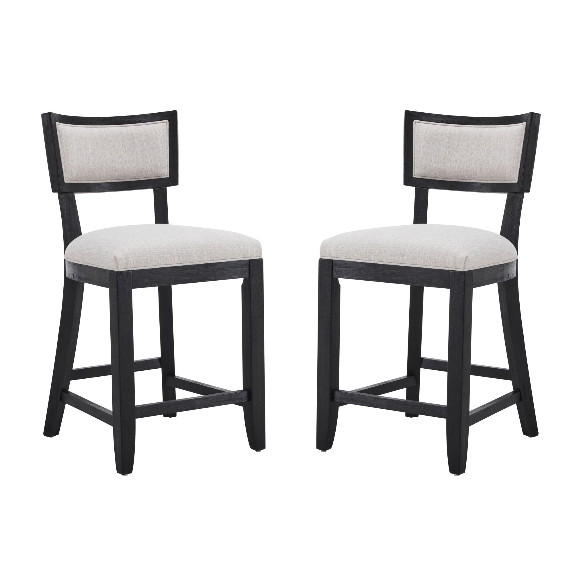 Upholstered Counter Height Bar Stools With Comfy Back (Set of 2)