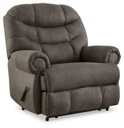 Signature Design by Ashley® Camera Time - Gunmetal - Zero Wall Recliner | Meri Furniture