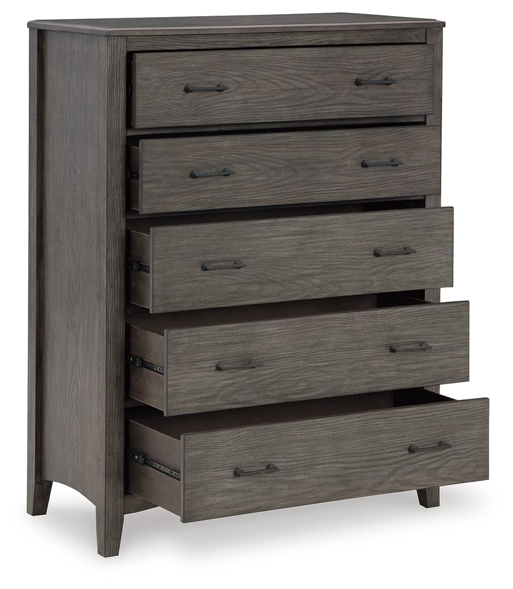 Signature Design by Ashley® Montillan - Grayish Brown - Five Drawer Chest | Meri Furniture