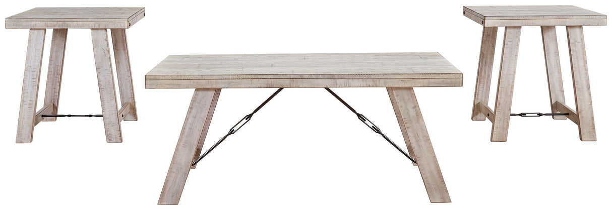 Ashley Furniture Carynhurst - Whitewash - Occasional Table Set (Set of 3) | Meri Furniture