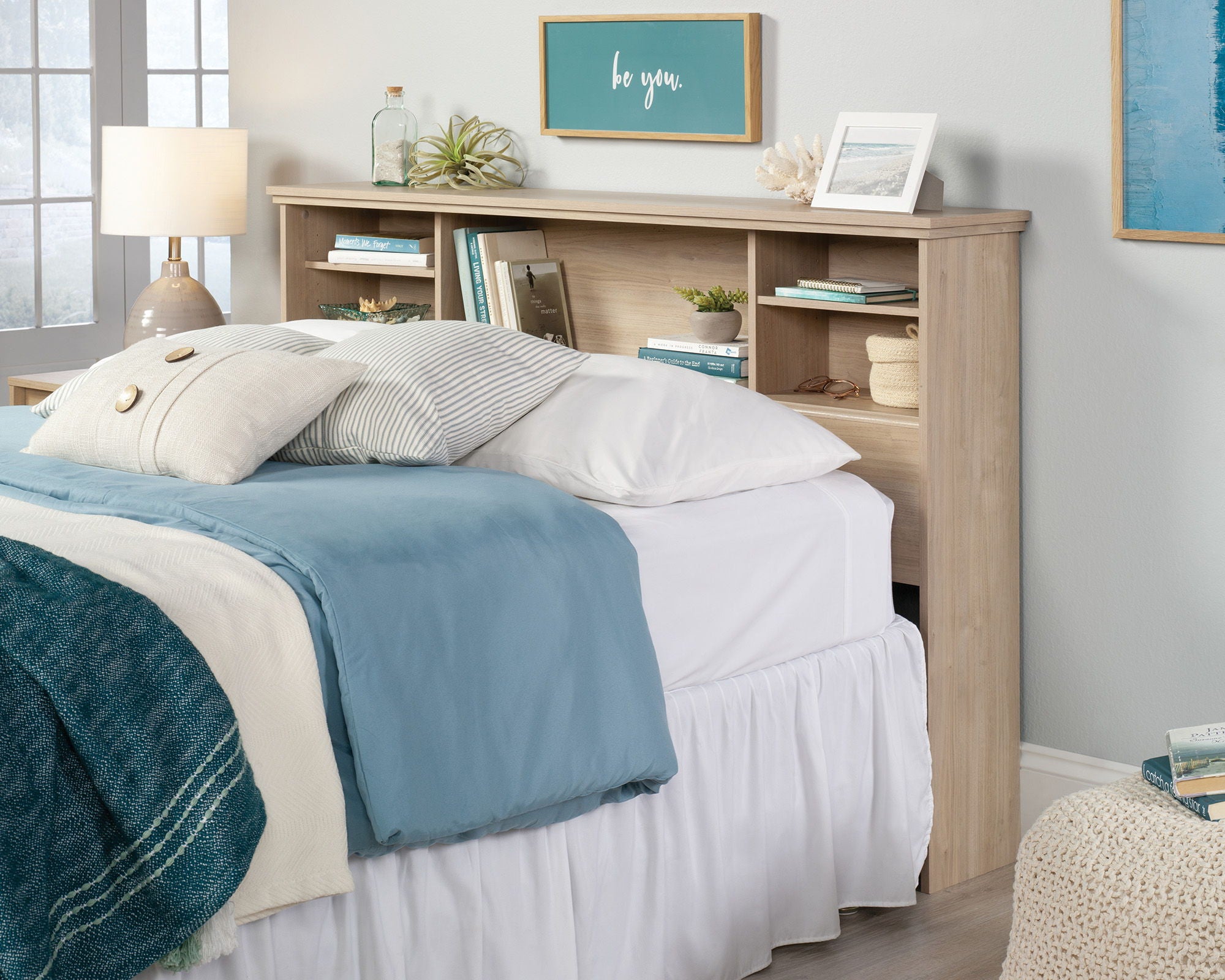 Full/Queen Bookcase Headboard Harvest Walnut