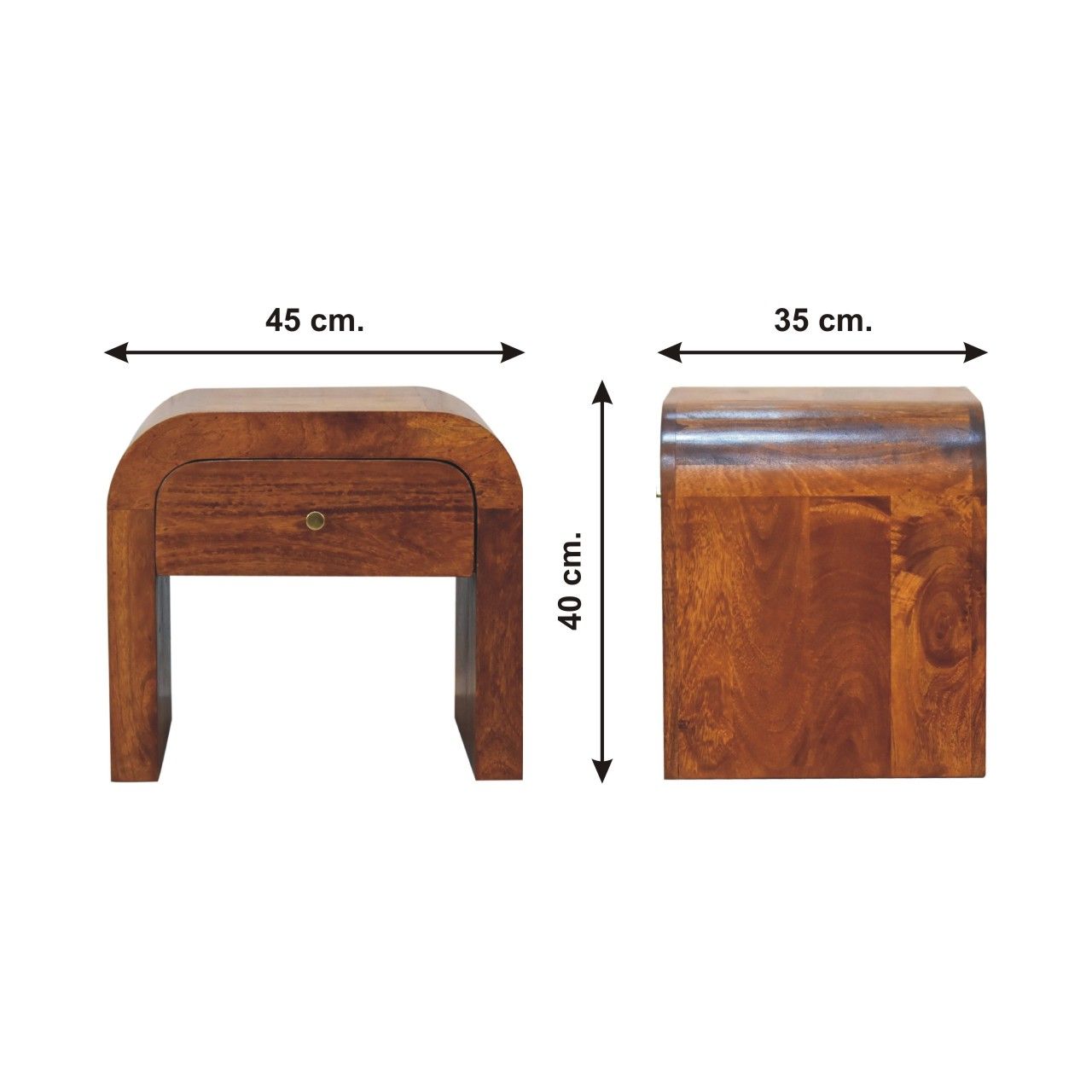 Mini Darcy - Nightstand With Curved Edges