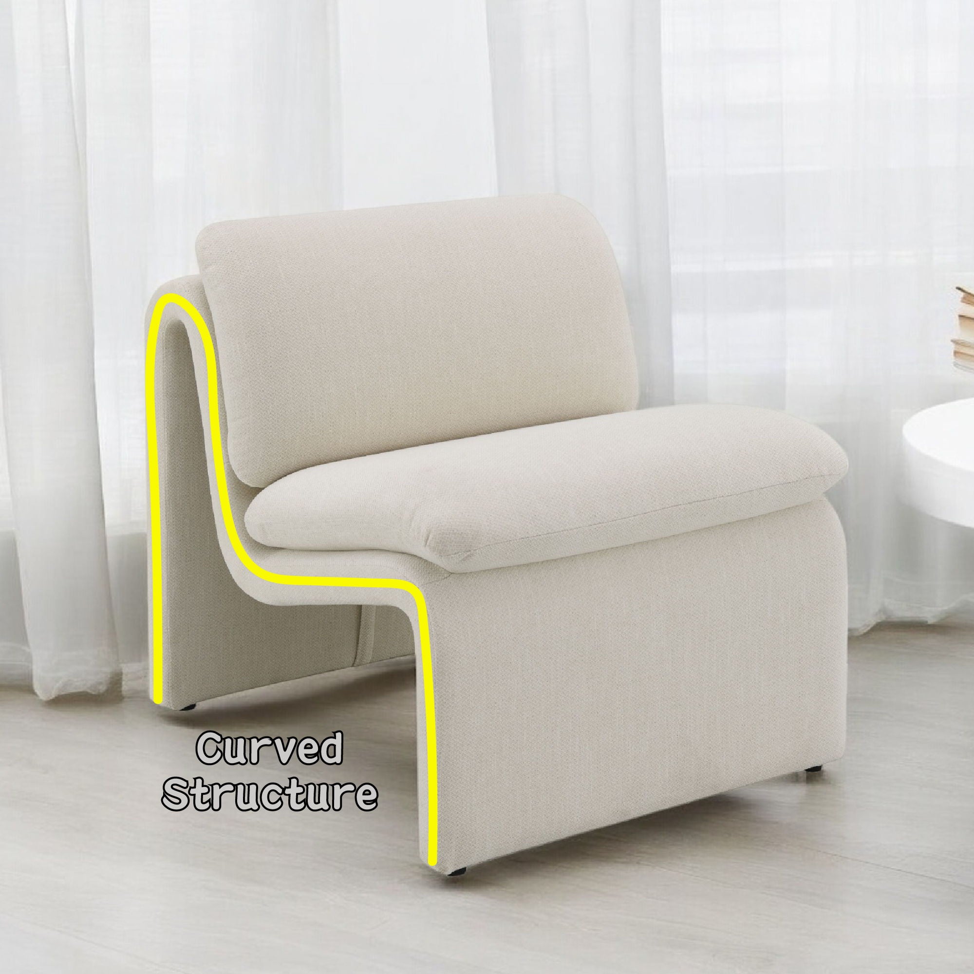 Jaeda - Innovative Elegance Accent Chair In Curved Shape