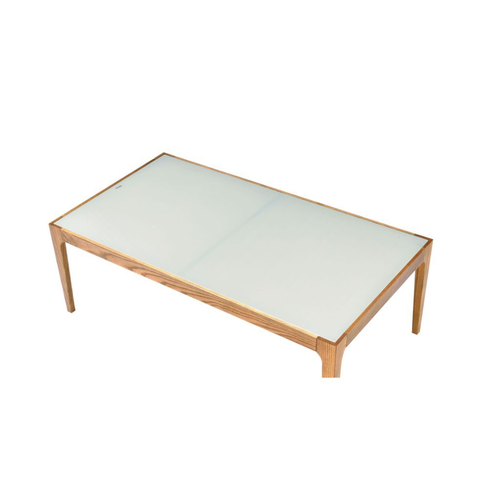 ACME Gwynn - Coffee Table - Natural & Frosted Glass | Meri Furniture