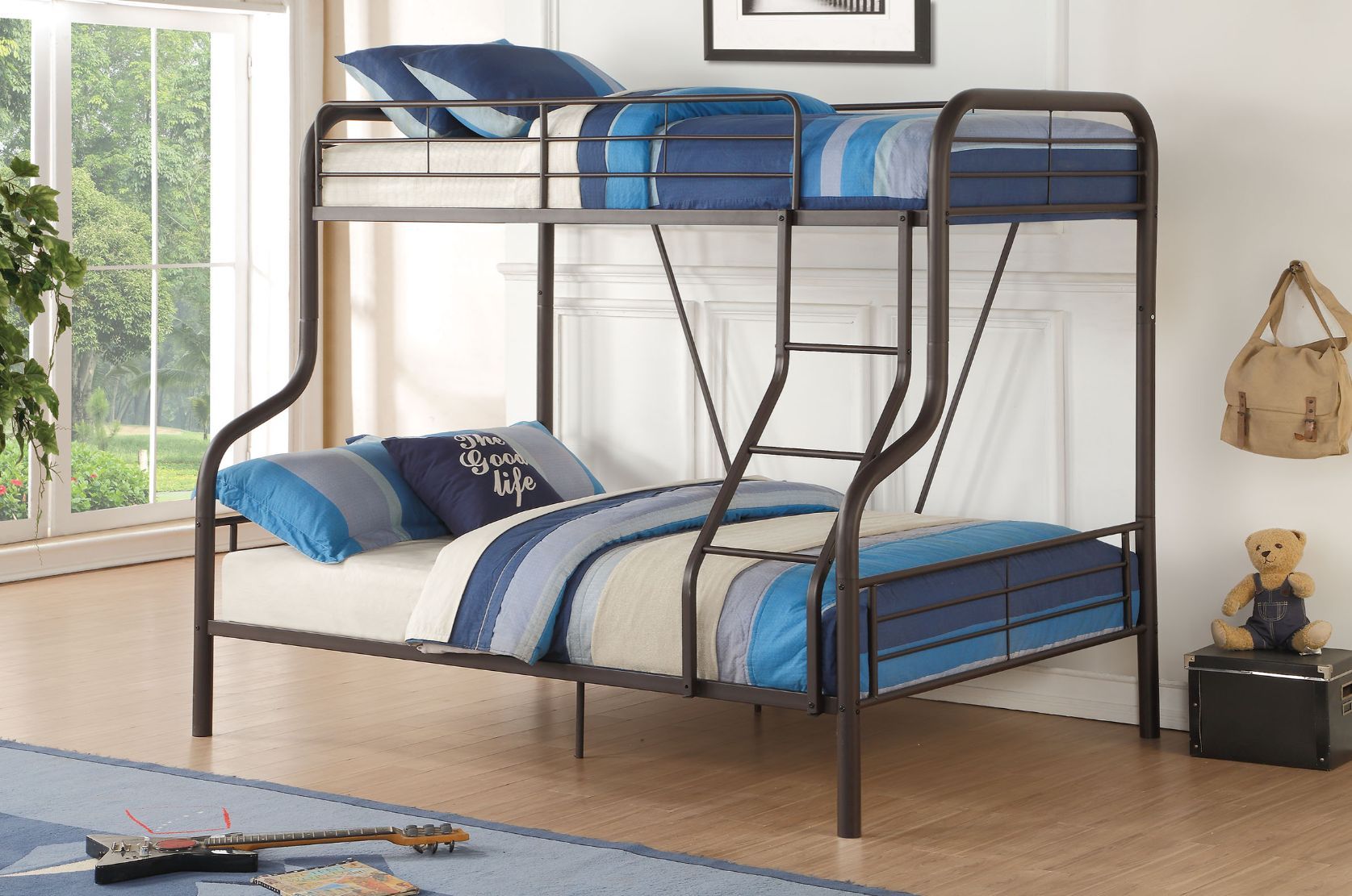 ACME Cairo - Twin Over Full Bunk Bed - Sandy Black | Meri Furniture