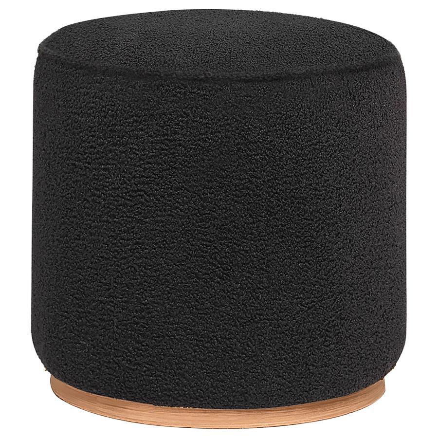 Coaster Fine Furniture Zena - Faux Sheepskin Upholstered Round Ottoman | Meri Furniture