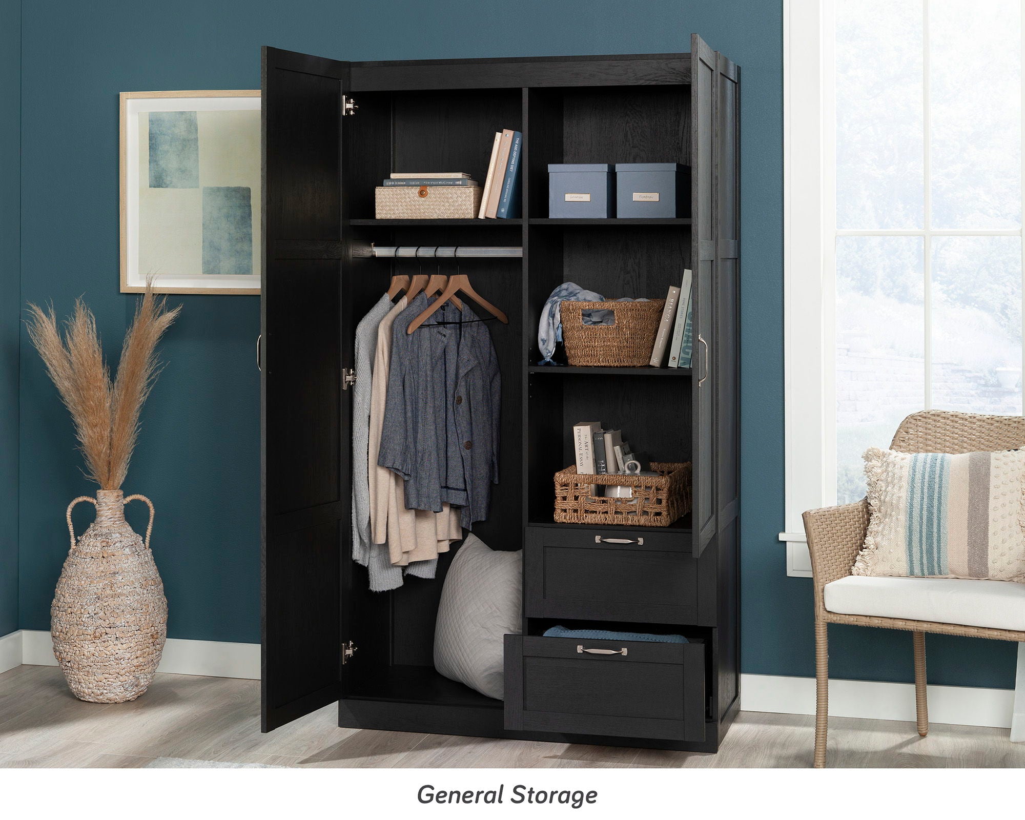 Wardrobe Storage Cabinet in Raven Oak