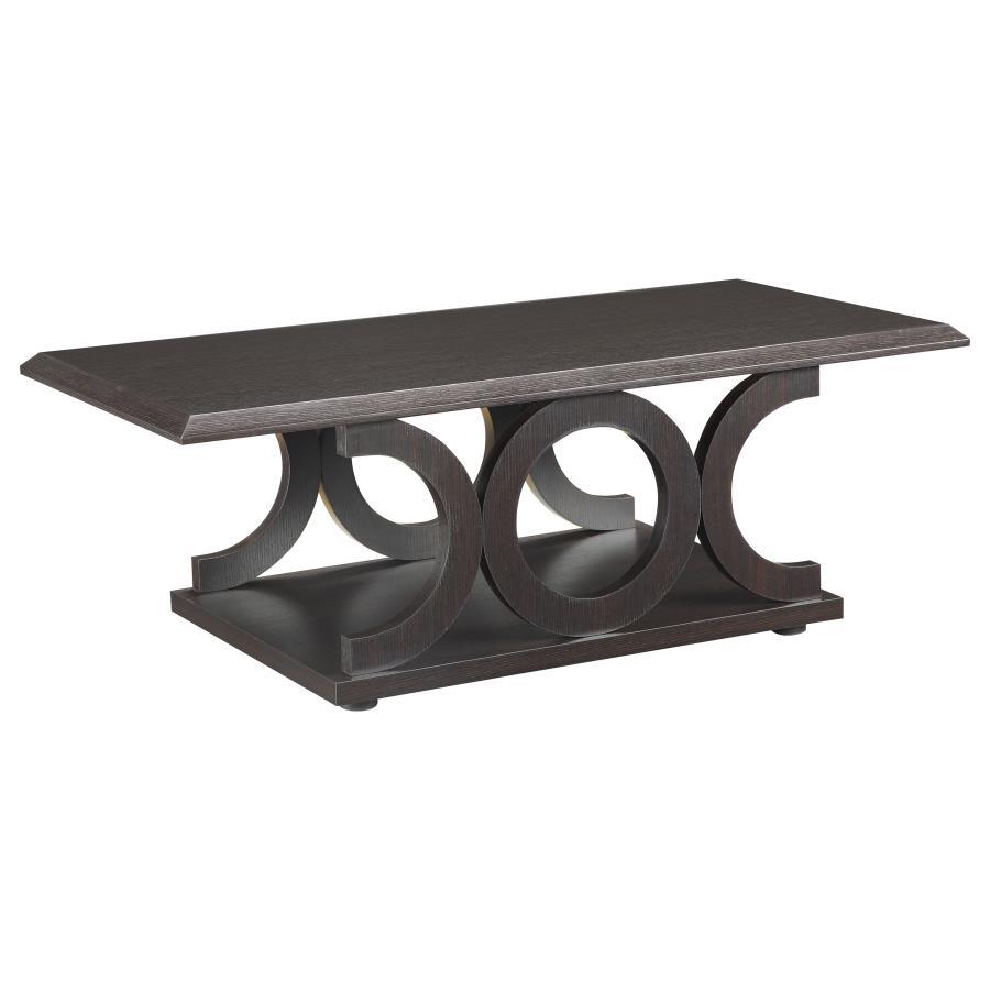 Coaster Fine Furniture Shelly - Rectangular Engineered Wood Coffee Table - Cappuccino | Meri Furniture
