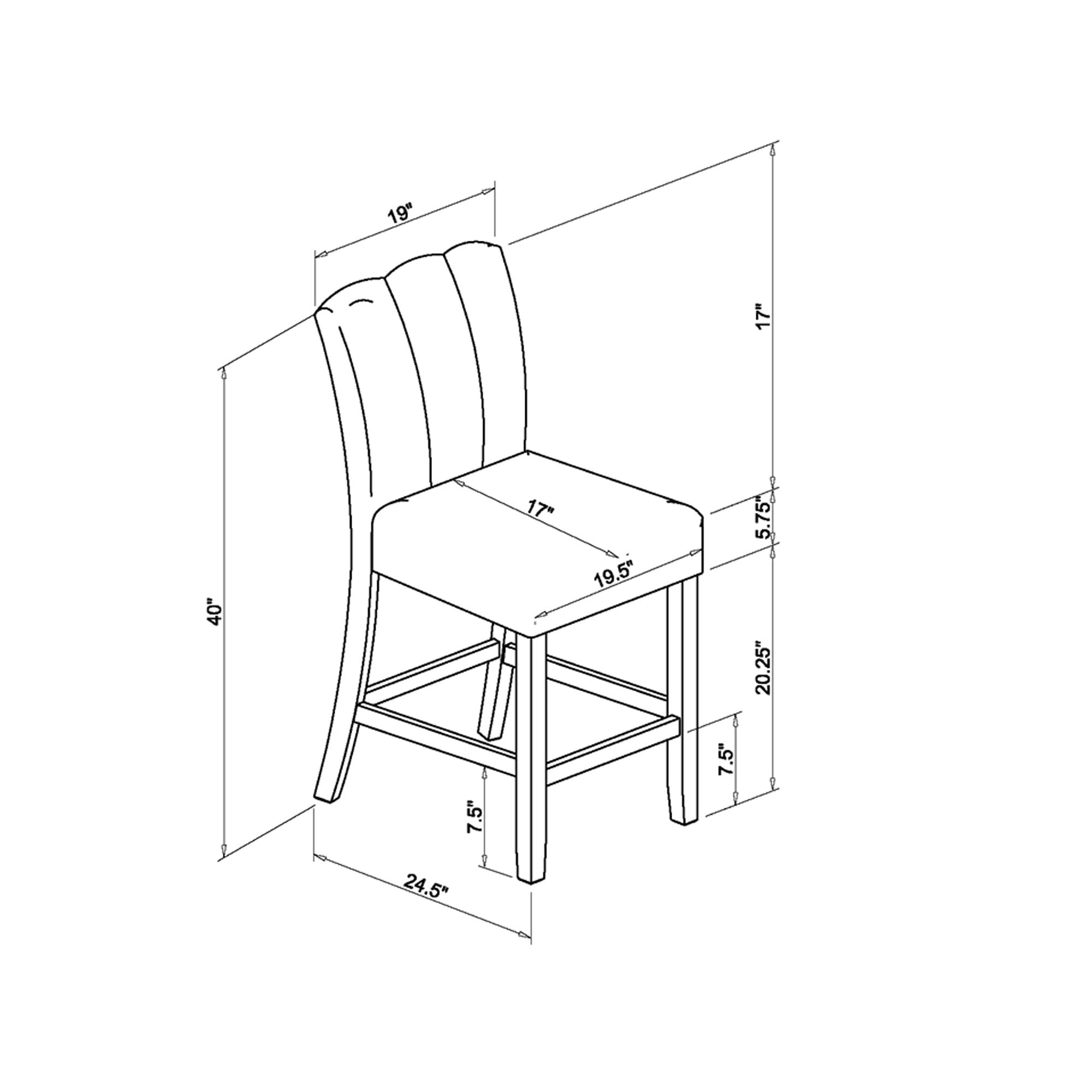 Magaly - Bar Table And Stool 5 Piece Set With Marbled Top Detail - Dark Gray