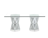 ACME Noralie - Dining Table - Mirrored - Glass | Meri Furniture