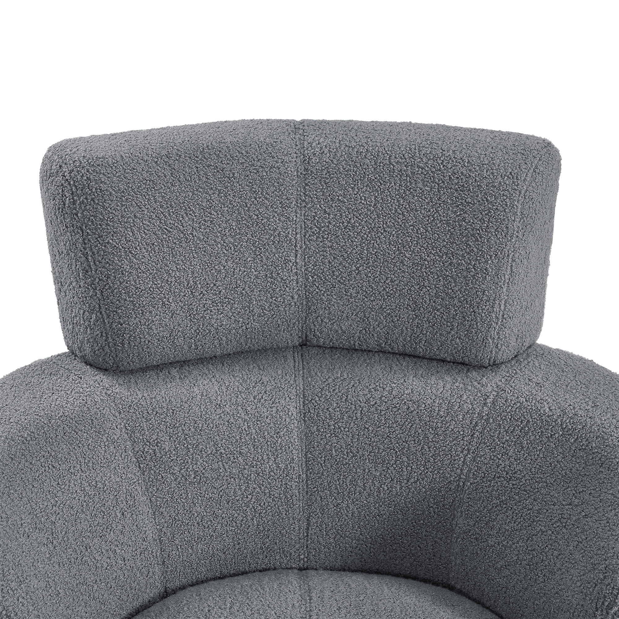 360° Swivel Chair Upholstered Accent Barrel Chair With Adjustable Headrest