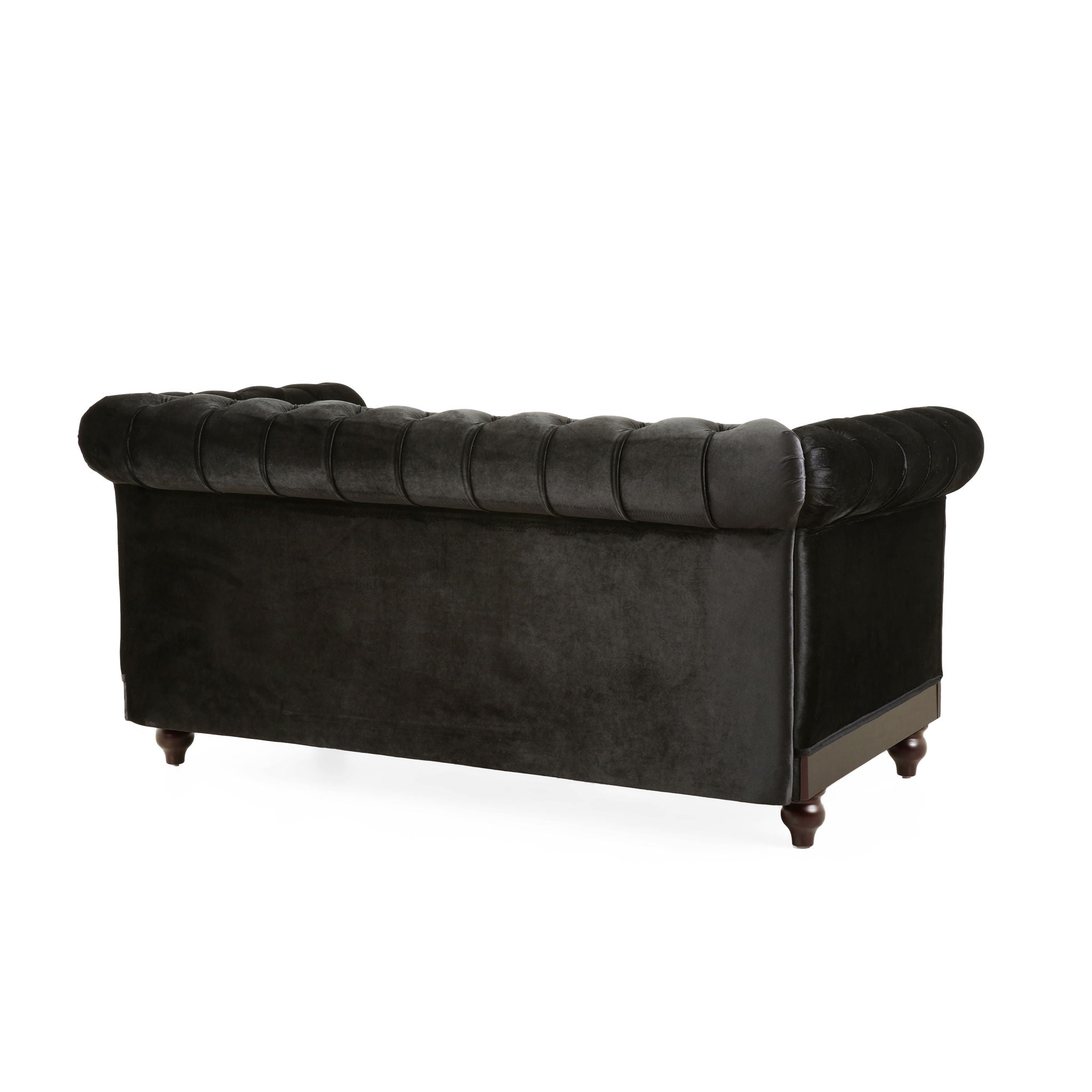 Chesterfield Velvet Loveseat Sofa, 2 Person Rolled Arm Upholstered Couch