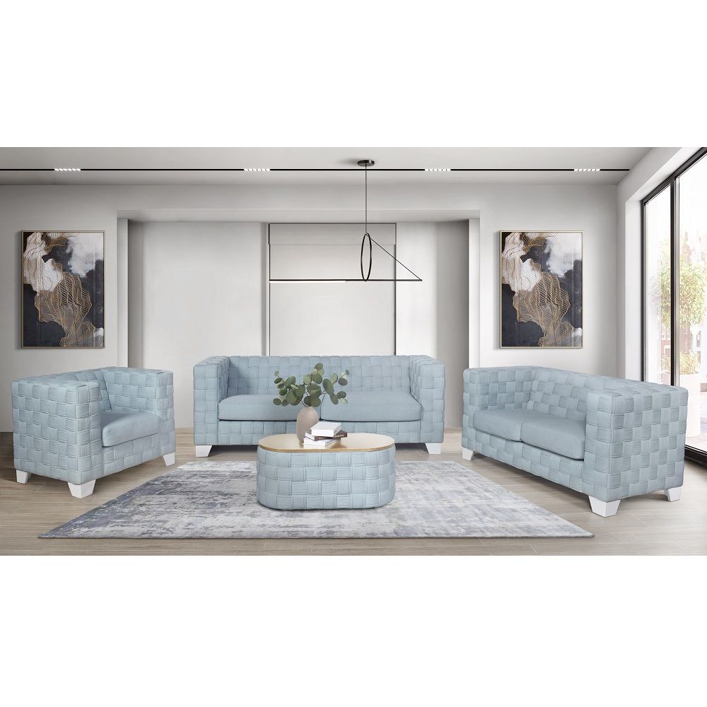ACME Saree - Sofa - Light Teal & White | Meri Furniture